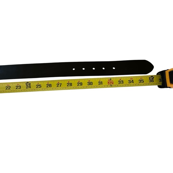 RALPH LAUREN Women's Black Genuine Leather Belt Gold Buckle Solid Brass Size M - Picture 9 of 9